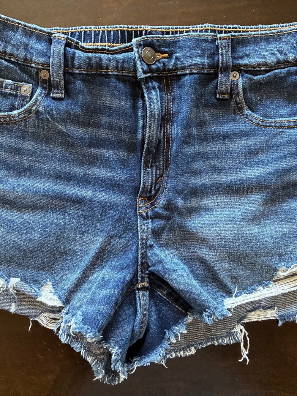 Aerie Daydream Elastic Waist Jean Shorts Size Medium